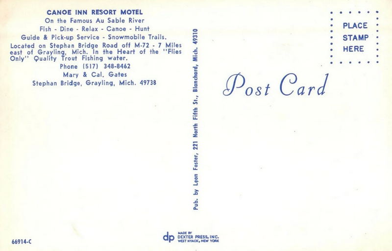 Gates Au Sable Lodge (Canoe Inn) - Vintage Postcard